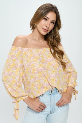 Carsyn Floral Off-Shoulder Long Sleeve Blouse featured image
