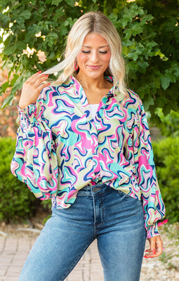 Marley Abstract Print Blouse featured image