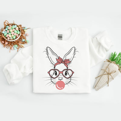 Easter Bunny with Bubble Gum Graphic Sweatshirt featured image
