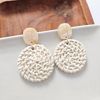 Dominica Earrings - Light Rattan featured image