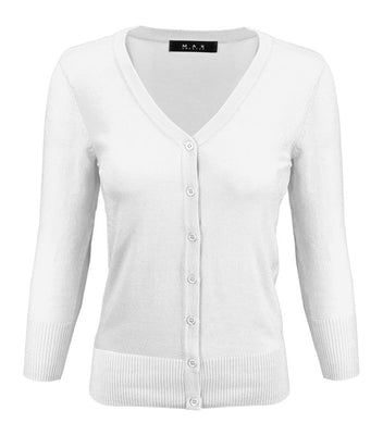 V-Neck Button Down Knit Cardigan Sweater featured image