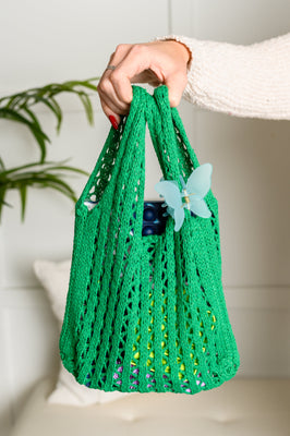 Girls Day Open Weave Bag in Green featured image